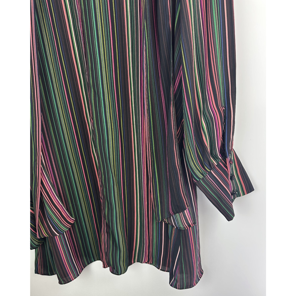 NWT City Chic Illusion LS Stripe Shift Mini Dress / Tunic Top Tie Plus Size 18 - Picture 6 of 14